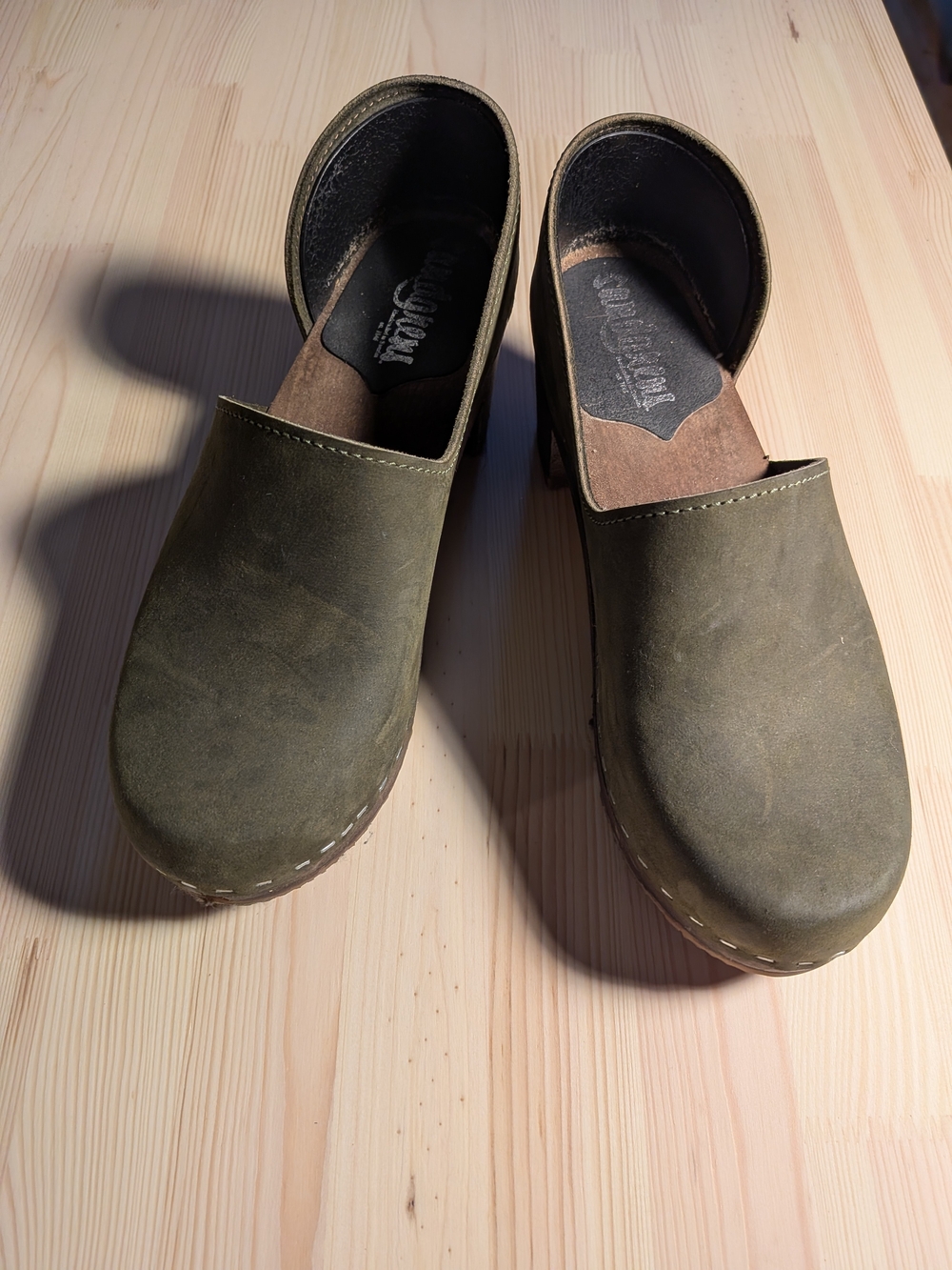 Women’s Olive Green Slip-On Mules